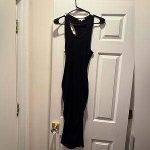 Black Sleeveless Ribbed Dress